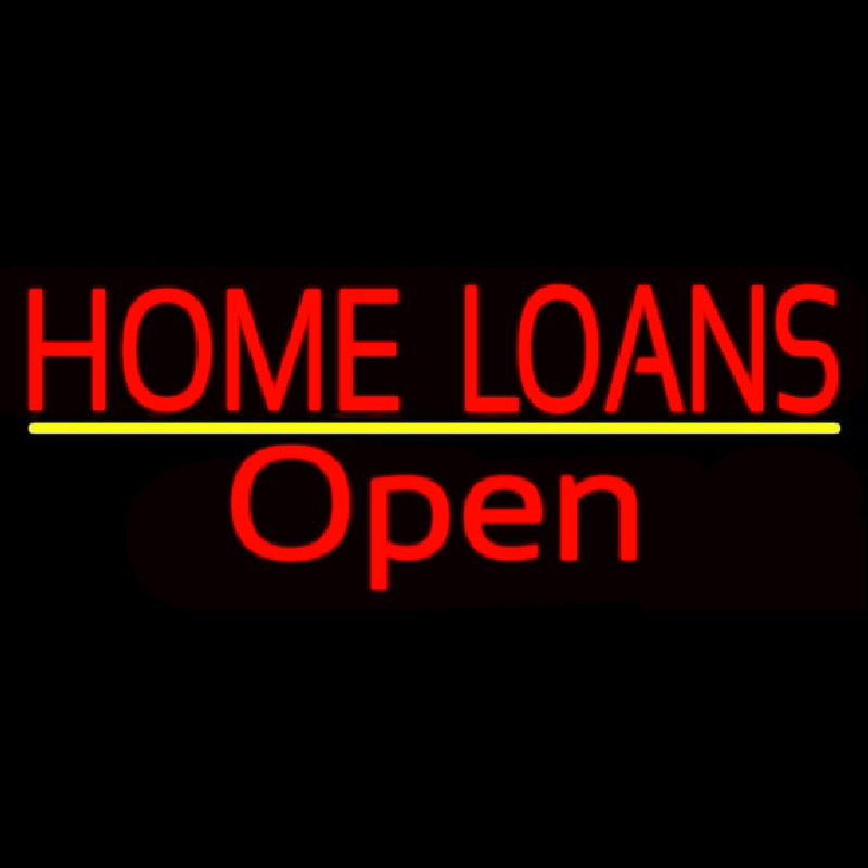 Home Loans Open Neon Sign