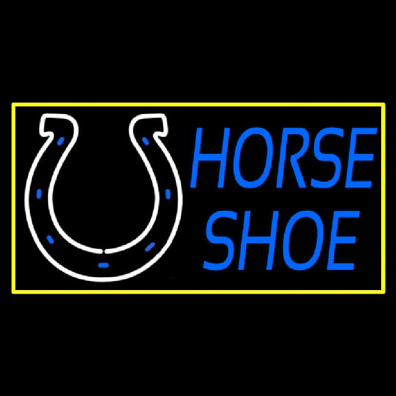 Horse Shoe Logo With Border Neon Sign