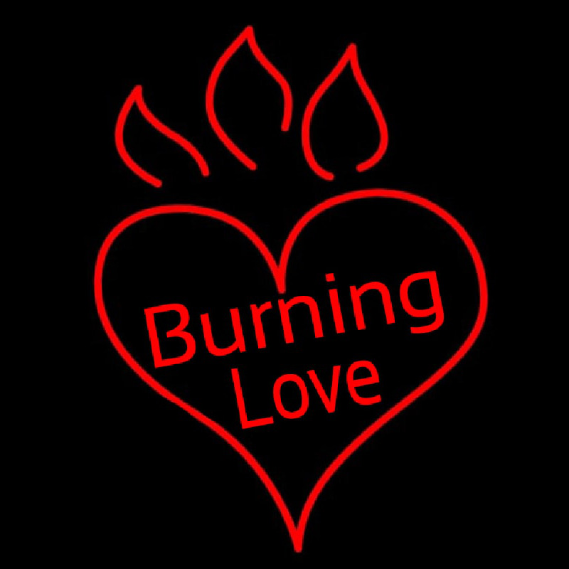 Hot Burning Heart Fire Neon Sign