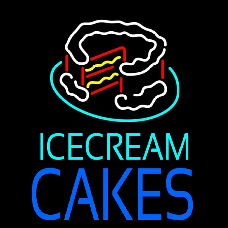 Ice Cream Cakes In Neon Sign