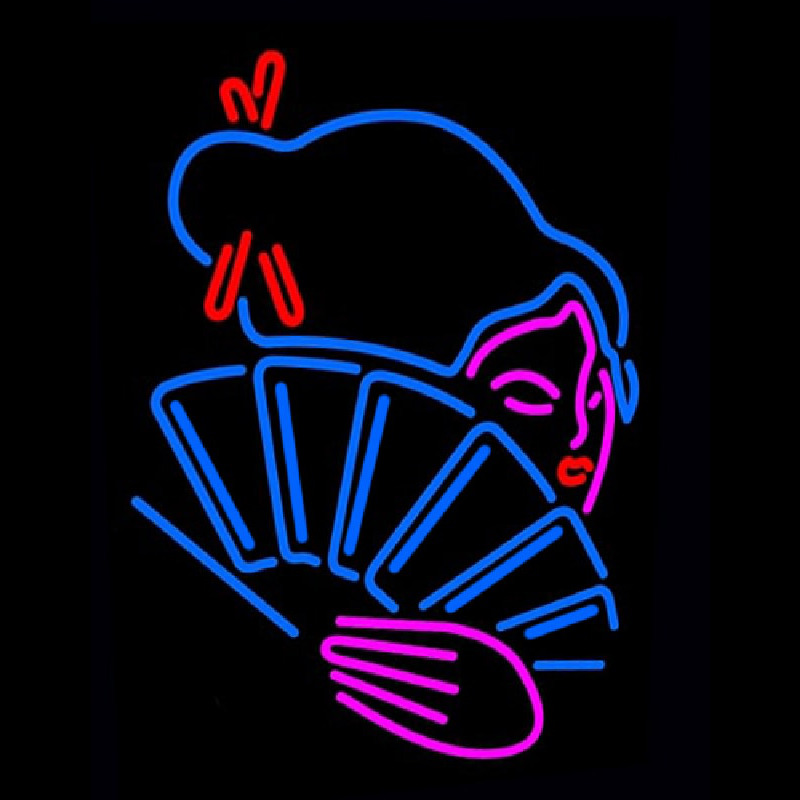 Japanese Girl With Fan Neon Sign