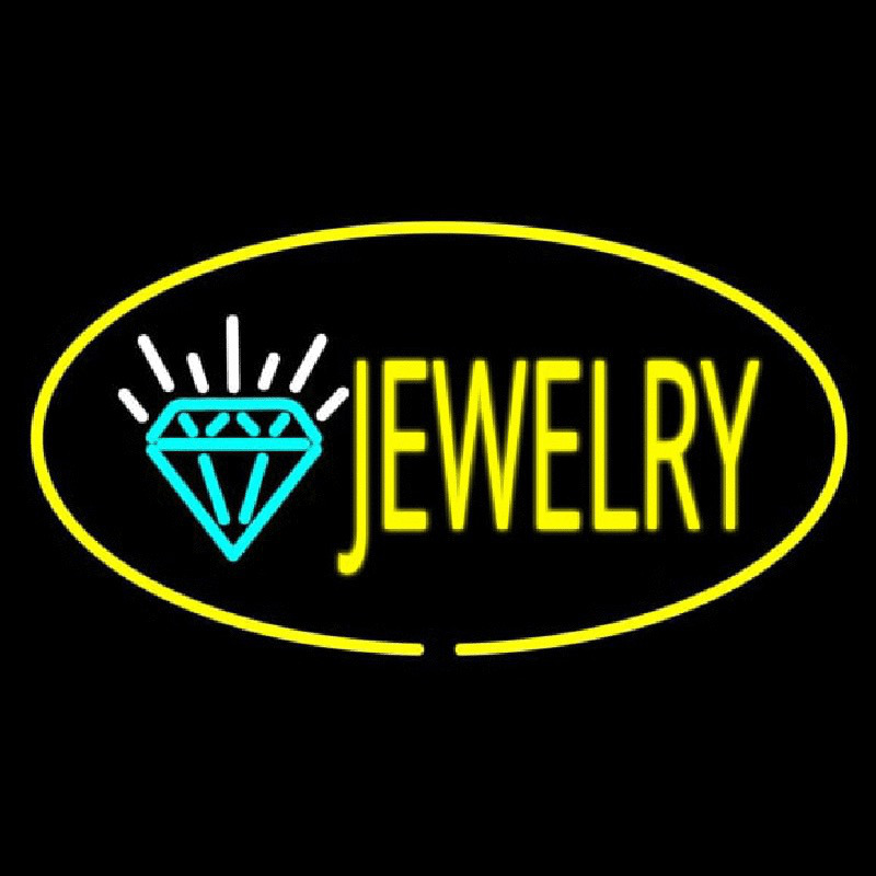 Jewelry Oval Yellow Neon Sign