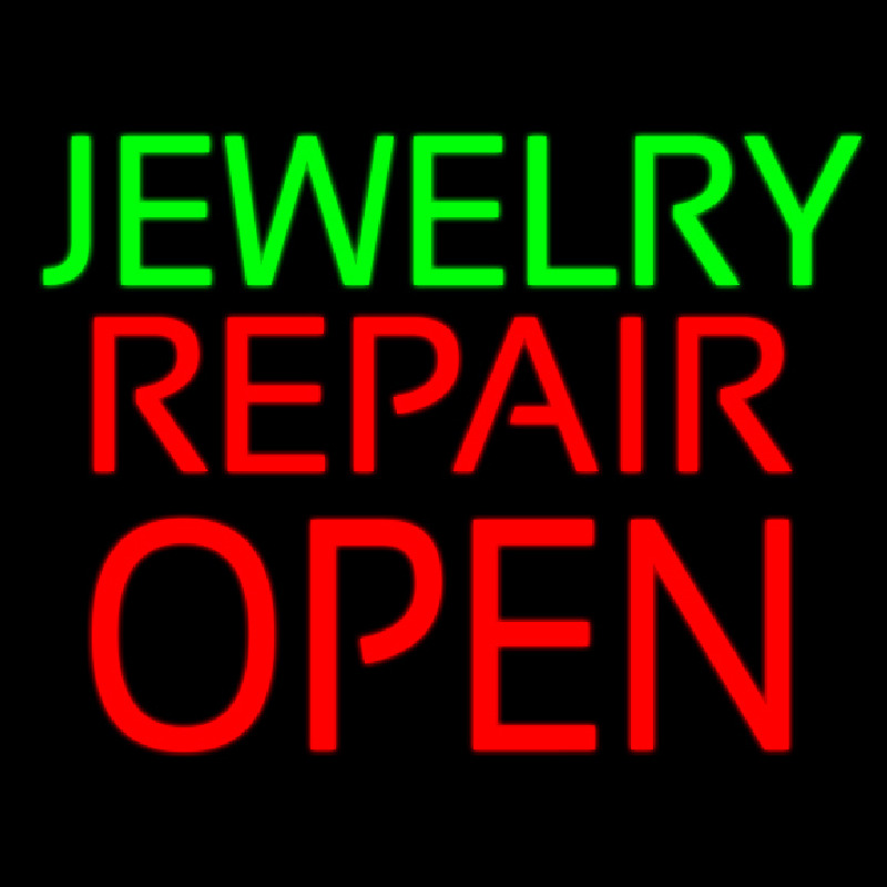 Jewelry Repair Block Open Neon Sign