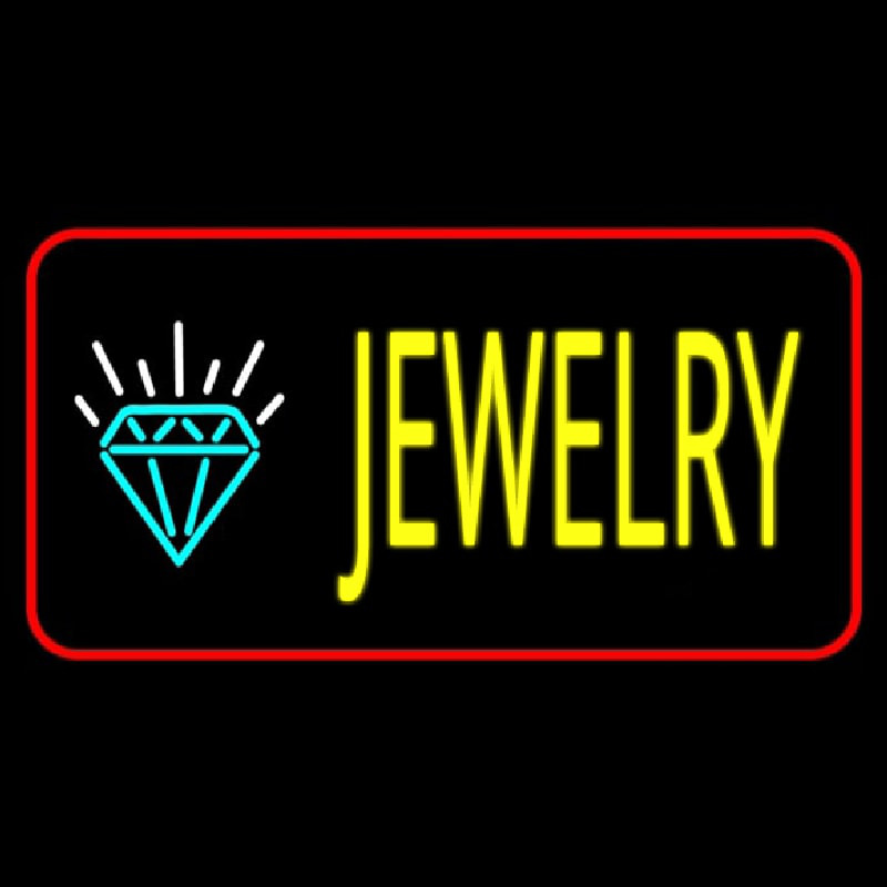 Jewelry With Red Border Neon Sign