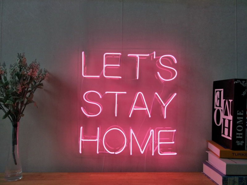 Lets stay home 2024 neon light