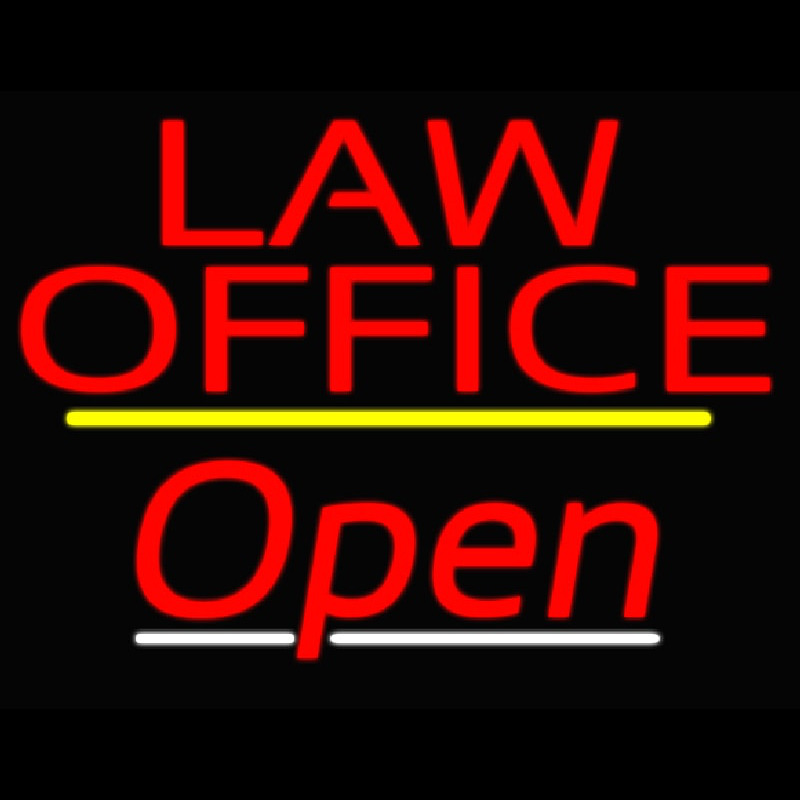 Law Office Open Yellow Line Neon Sign