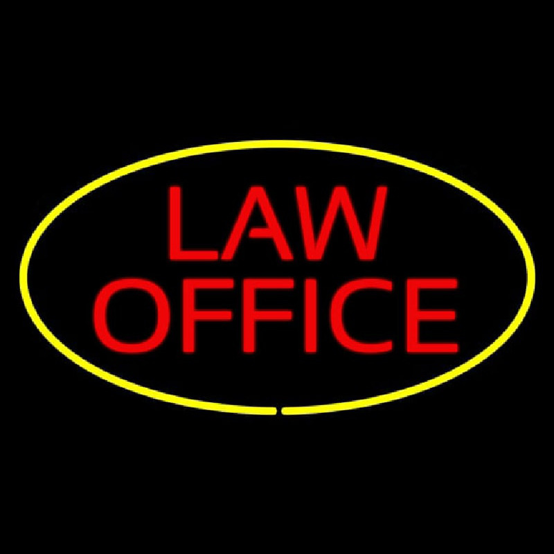 Law Office Oval Yellow Neon Sign