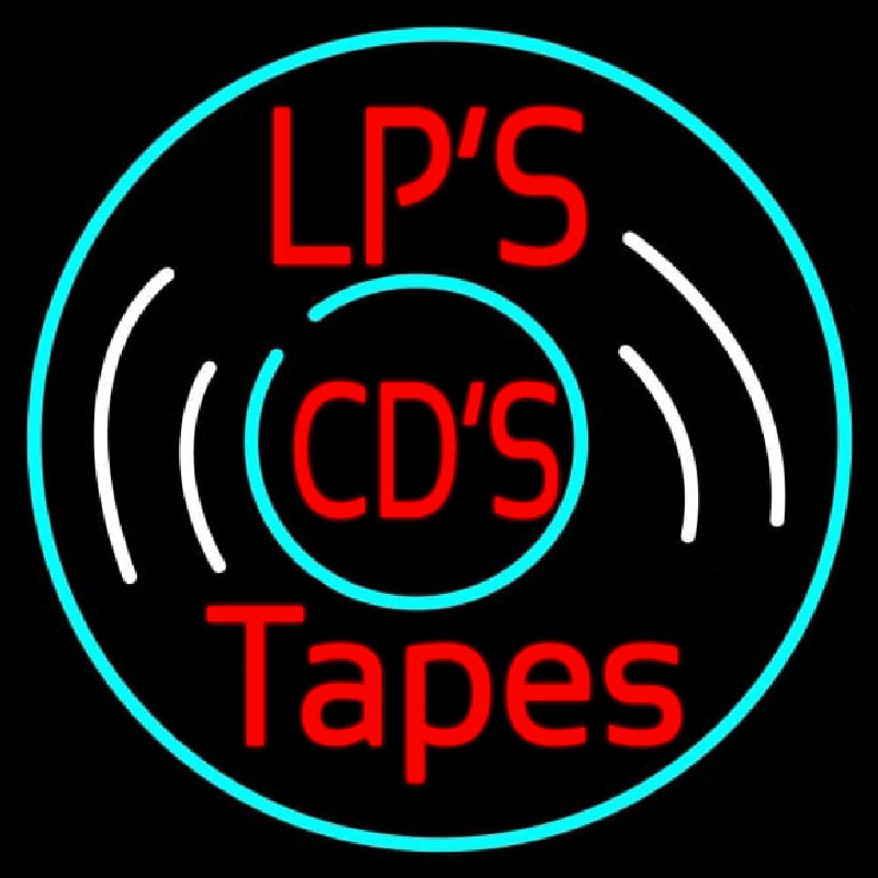 Lps Cds Tapes Neon Sign