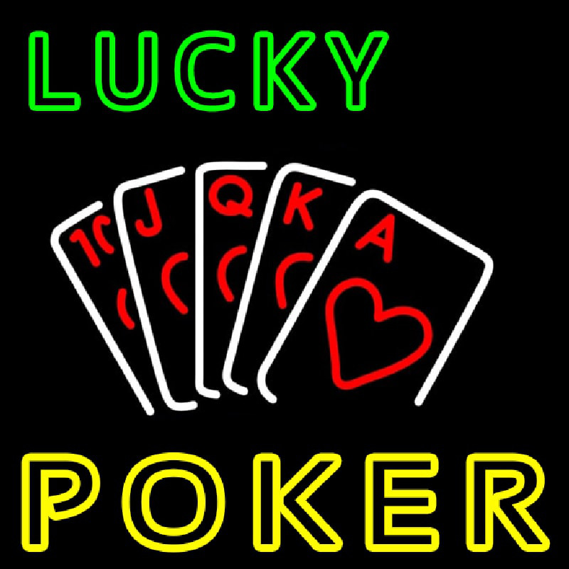 Lucky Poker Neon Sign