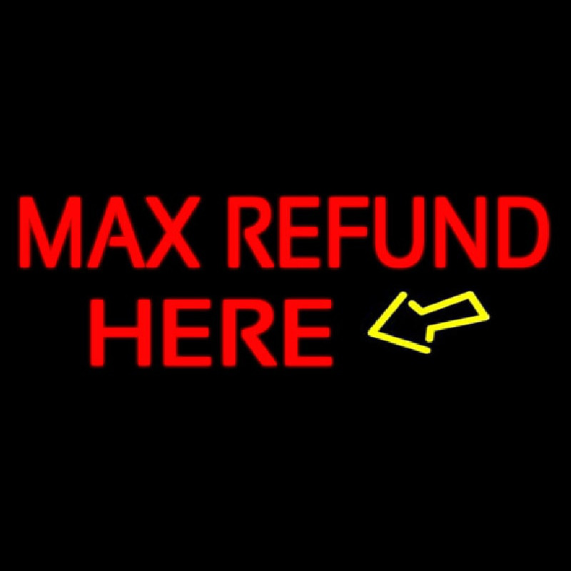 Ma  Refund Here Neon Sign