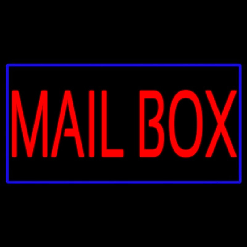 Mailbo  Blue Border Neon Sign