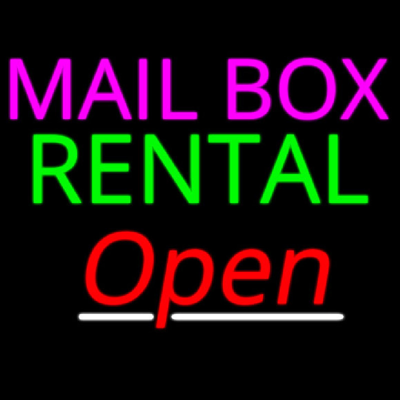 Mailbo  Rental Open Neon Sign