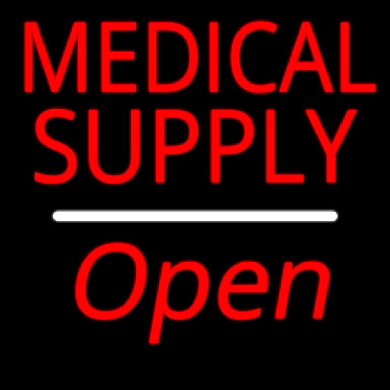 Medical Supply Script1 Open White Line Neon Sign