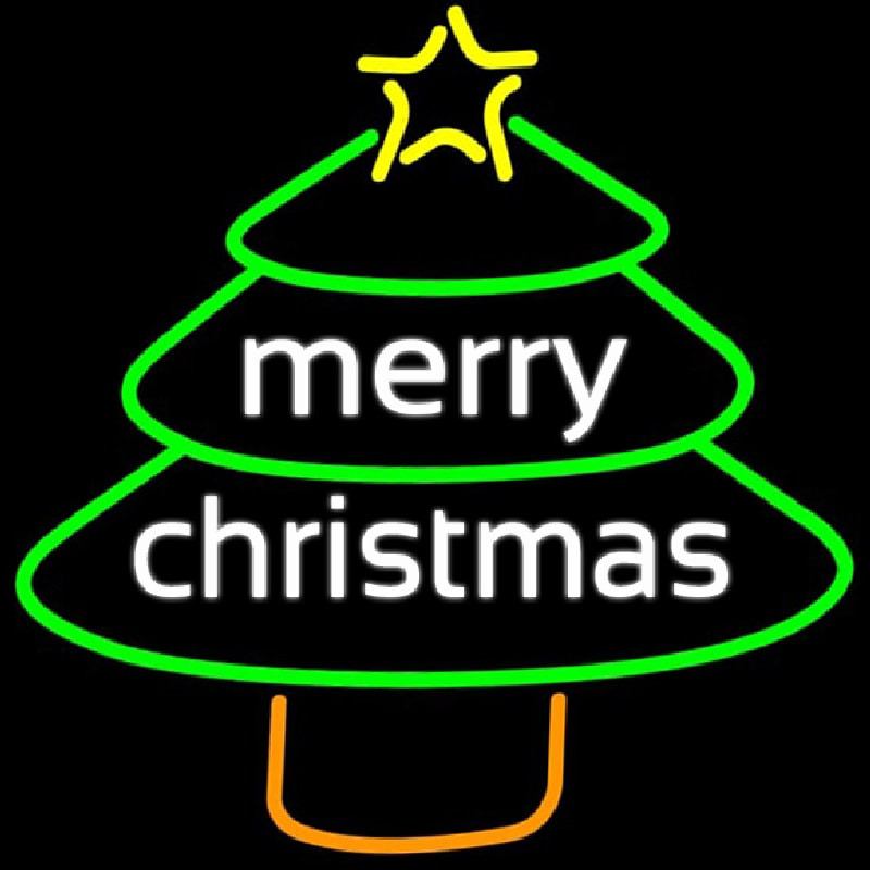 Merry Christmas Tree Neon Sign