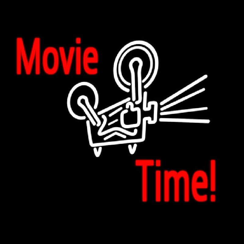 Movie Time With Logo Neon Sign