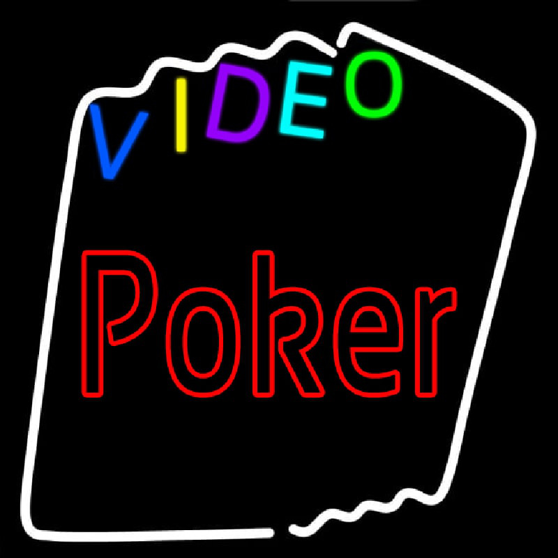 Multi Color Video Poker Neon Sign