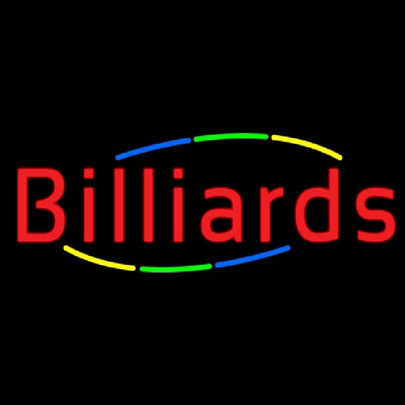 Multicolored Deco Style Billiards Neon Sign