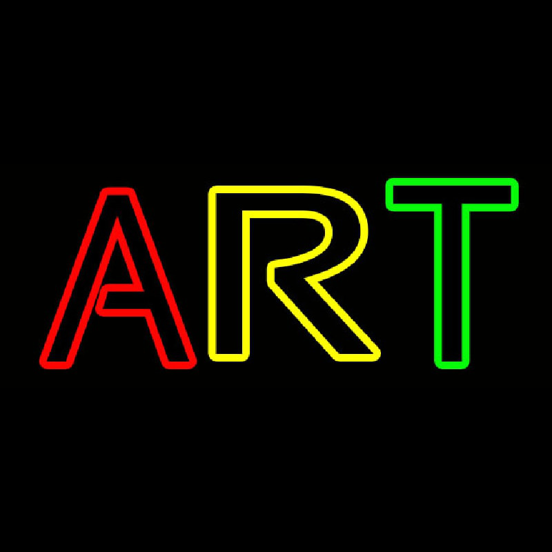 Multicolored Double Stroke Art Neon Sign