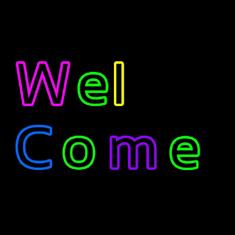 Multicolored Welcome Neon Sign