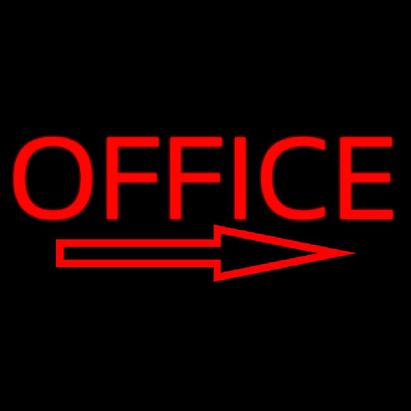 Office With Arrow Neon Sign