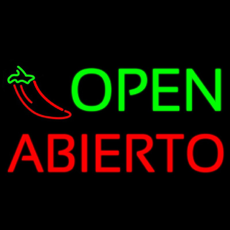 Open Abierto Neon Sign