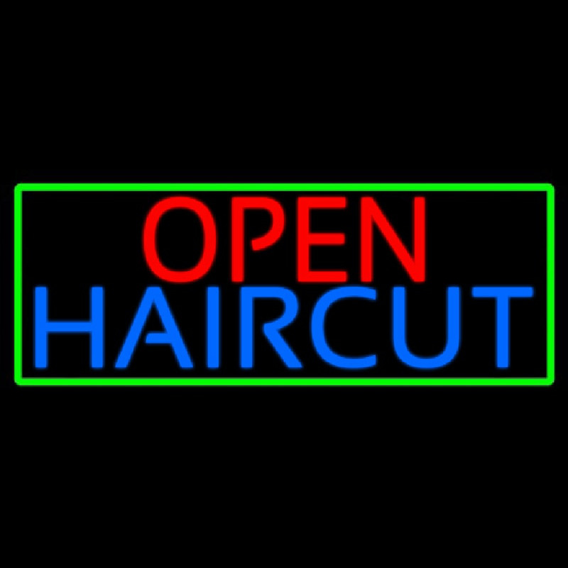 Open Haircut Neon Sign