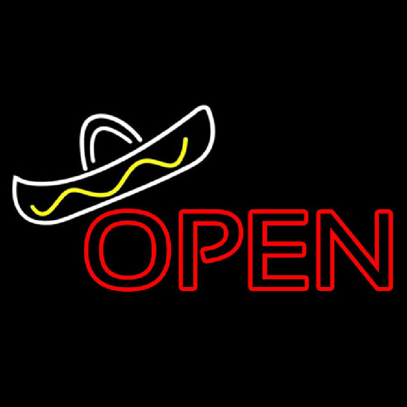 Open Sombrero Neon Sign