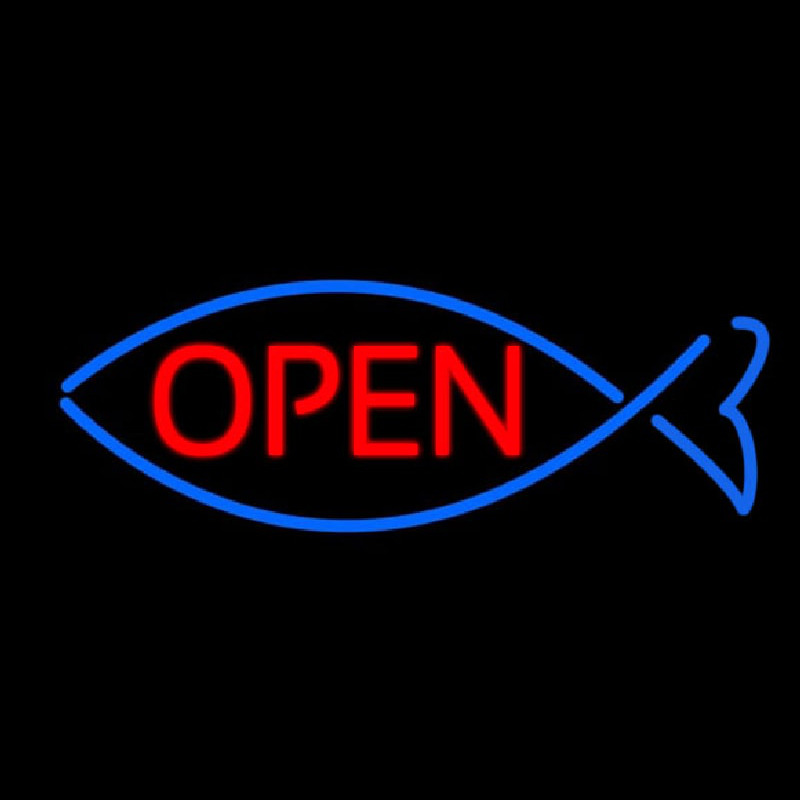 Open With Fish Neon Sign