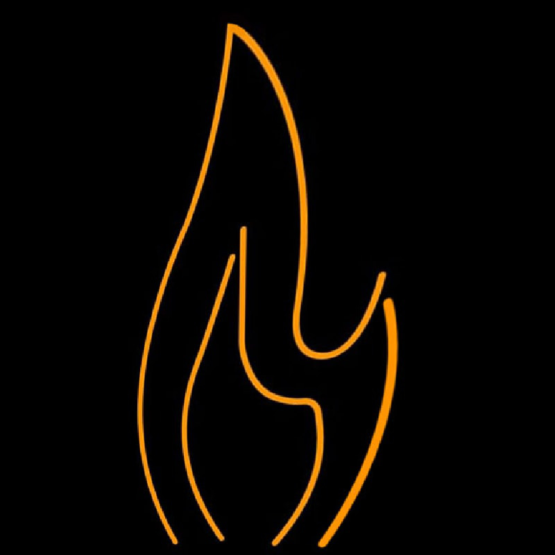 Orange Flame Logo Neon Sign