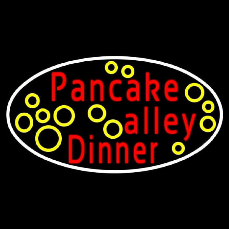 Oval Pancake Alley Dinner Neon Sign