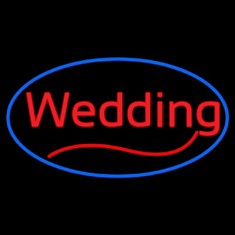 Oval Wedding Cursive Neon Sign