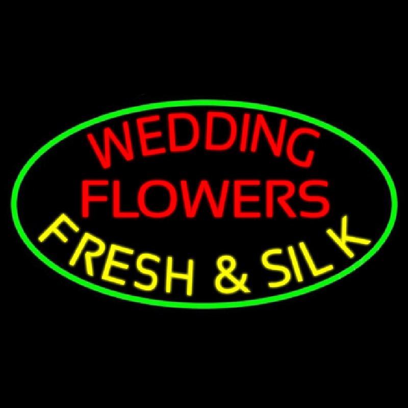 Oval Wedding Flowers Neon Sign