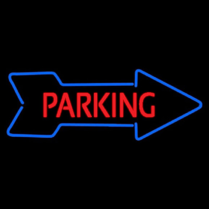 Parking With Arrow Neon Sign