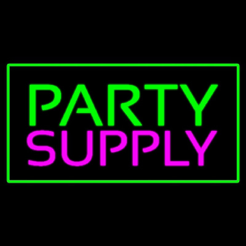 Party Supply Green Rectangle Neon Sign