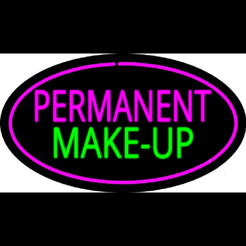 Permanent Make Up Oval Pink Neon Sign