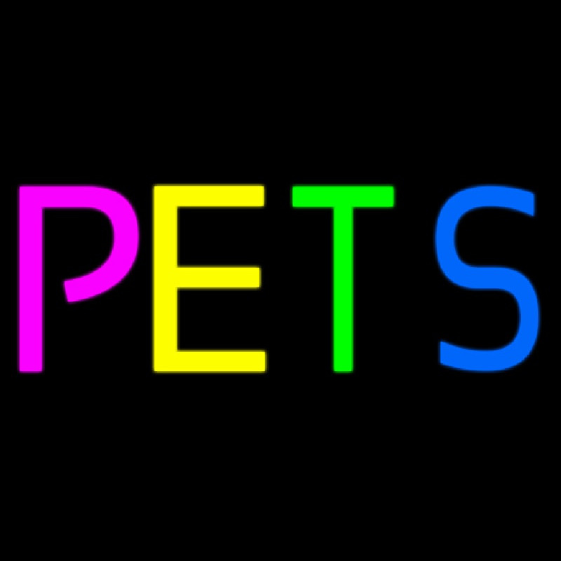 Pets Multicolored Neon Sign