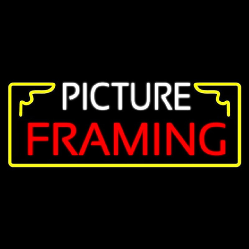 Picture Framing With Frame Logo Neon Sign