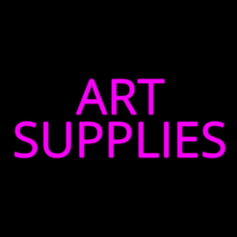 Pink Art Supplies Block Neon Sign