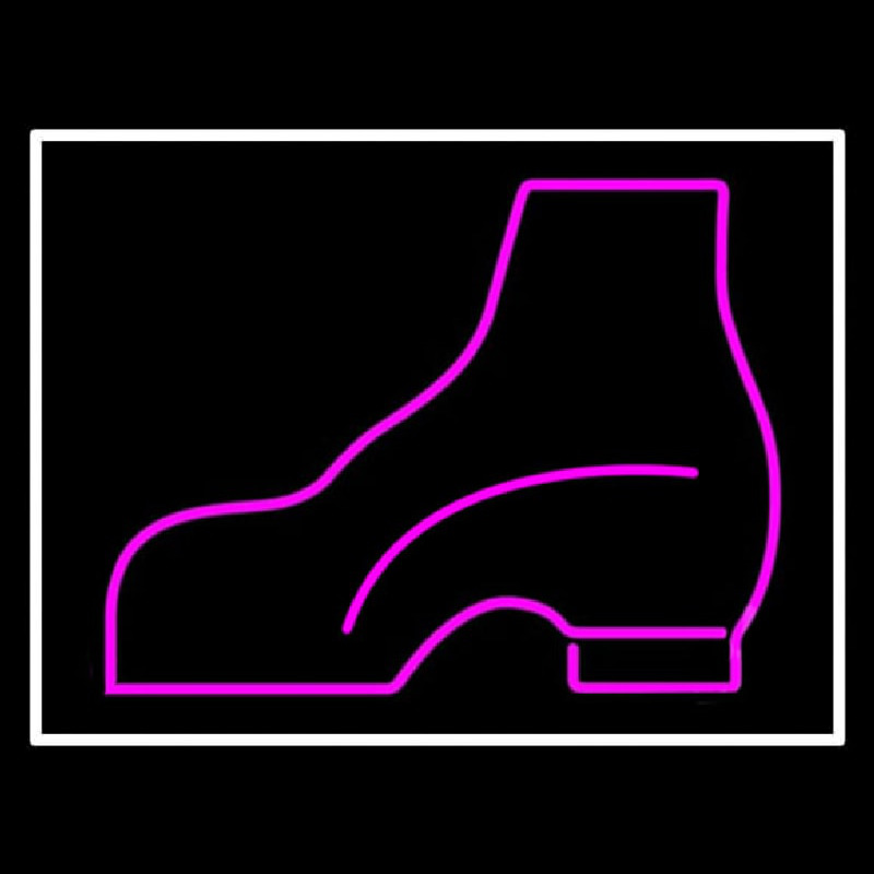 Pink Boots With Border Neon Sign