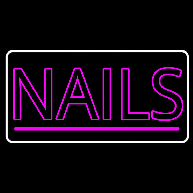 Pink Double Stroke Nails Neon Sign