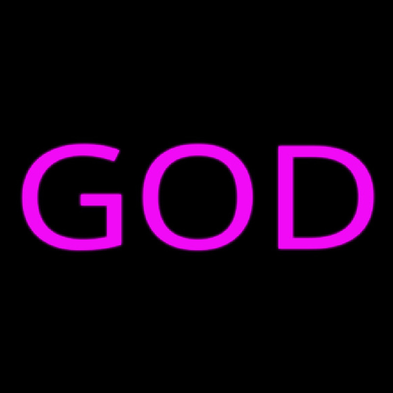 Pink God Block Neon Sign