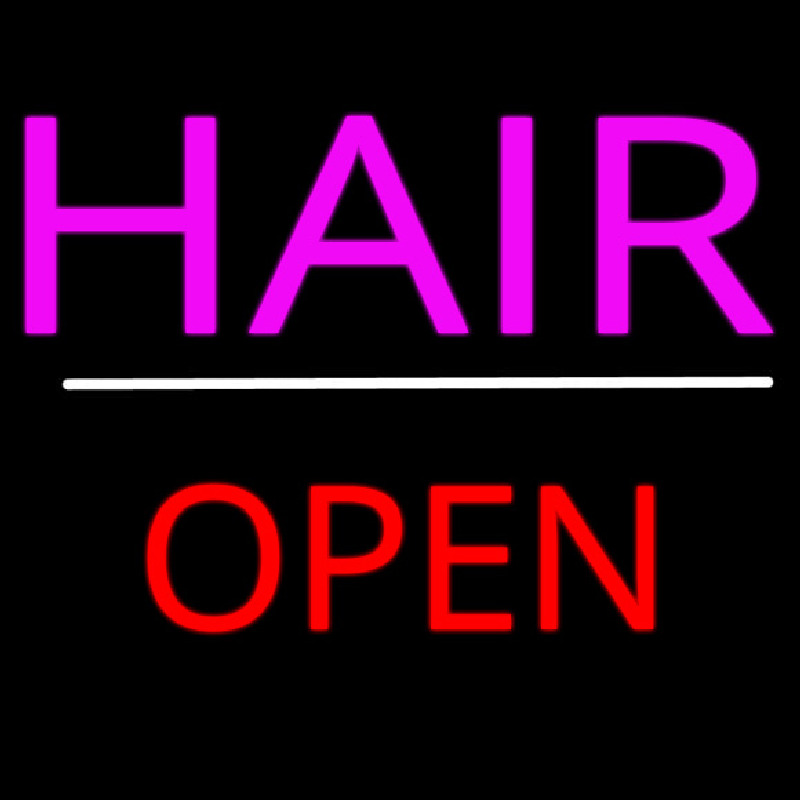 Pink Hair Open White Line Neon Sign