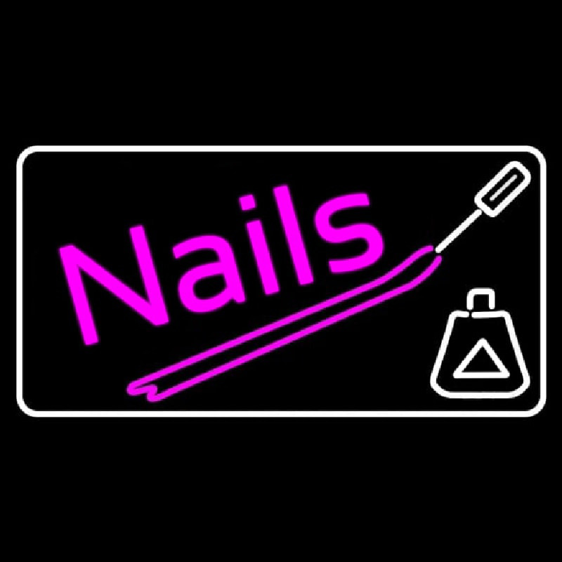 Pink Nails With Nail Polish Neon Sign