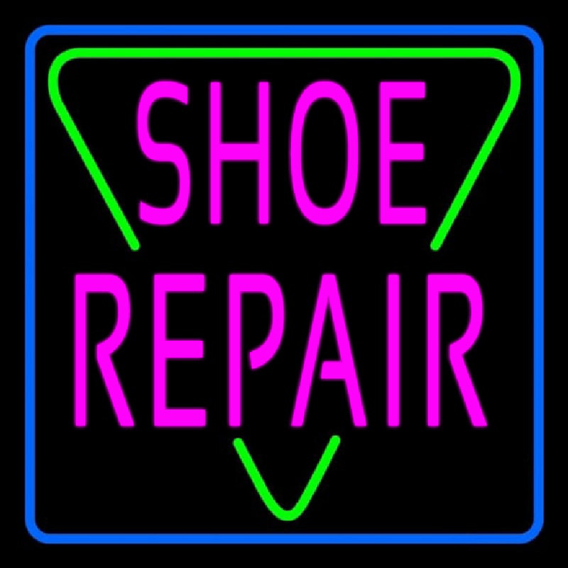 Pink Shoe Repair Block Neon Sign