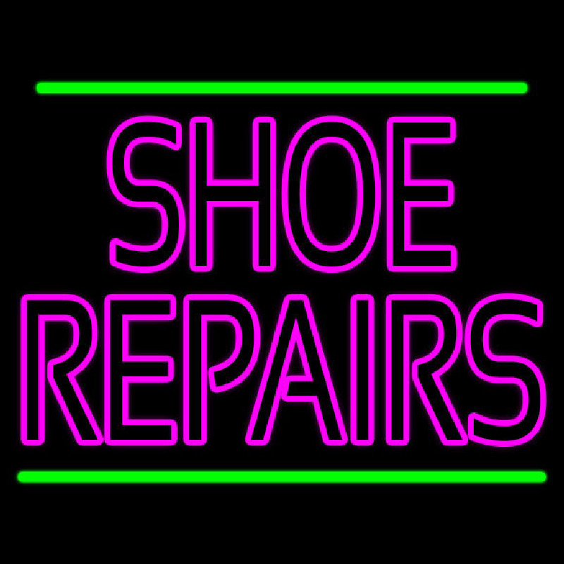 Pink Shoe Repairs With Line Neon Sign