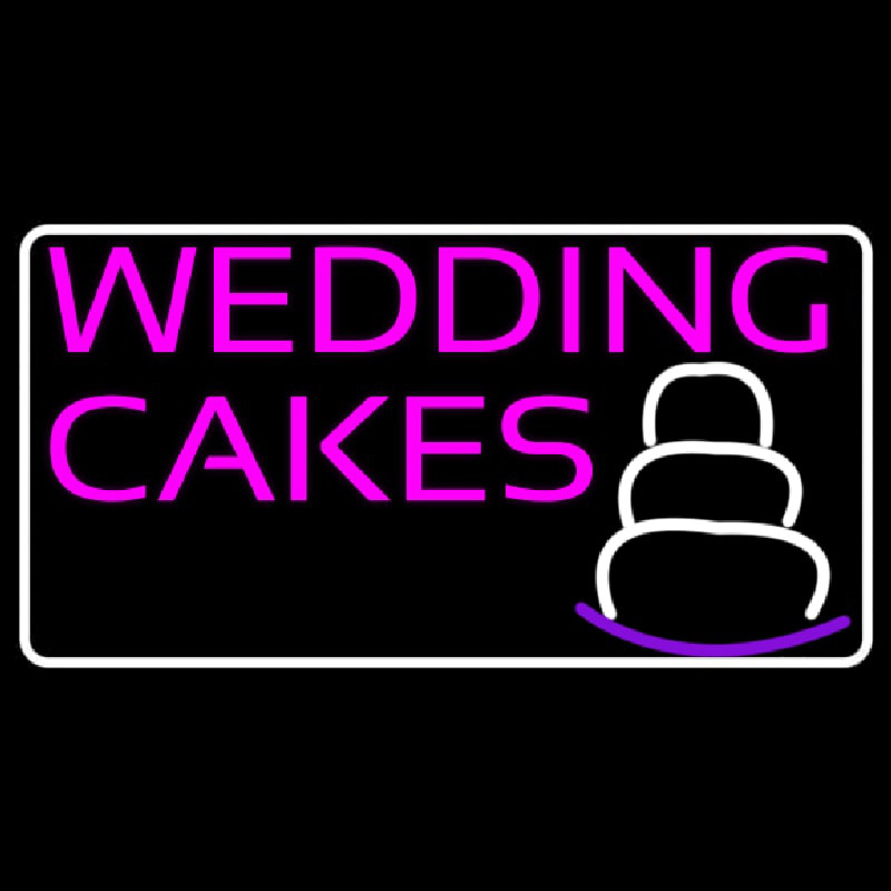 Pink Wedding Cakes Neon Sign