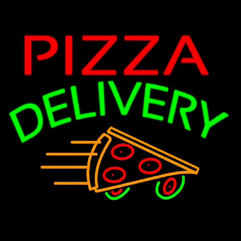 Pizza Delivery Slice Neon Sign