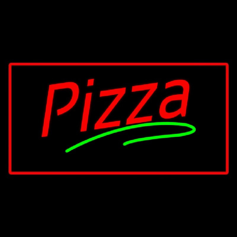 Pizza Red Border Neon Sign