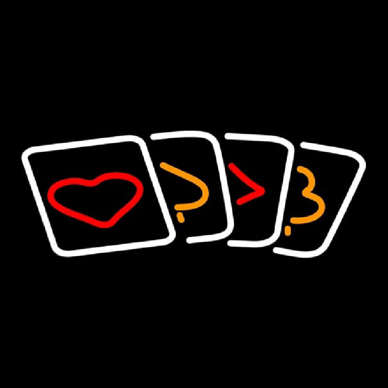 Poker Cards Icon 1 Neon Sign