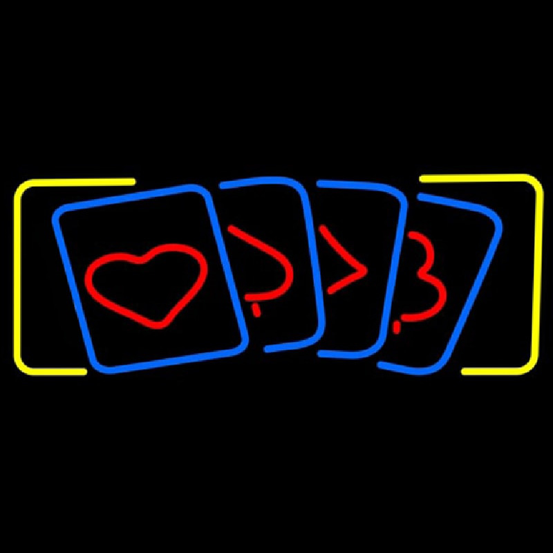 Poker Cards Icon 3 Neon Sign